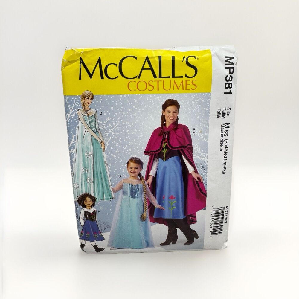 McCalls MP381 Sewing Pattern Ladies Frozen Elsa Anna Small Med Large XL Costumes